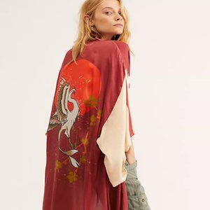 Free People Rising Sun Maxi Kimono - ONE SIZE